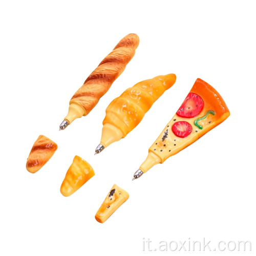 Penna a sfera della baguette della forma della pizza del gel del fumetto